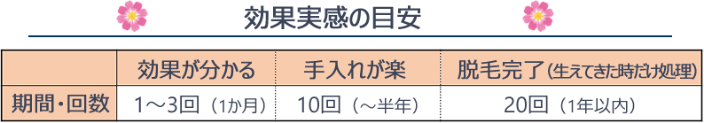 ケノンの効果実感までの目安